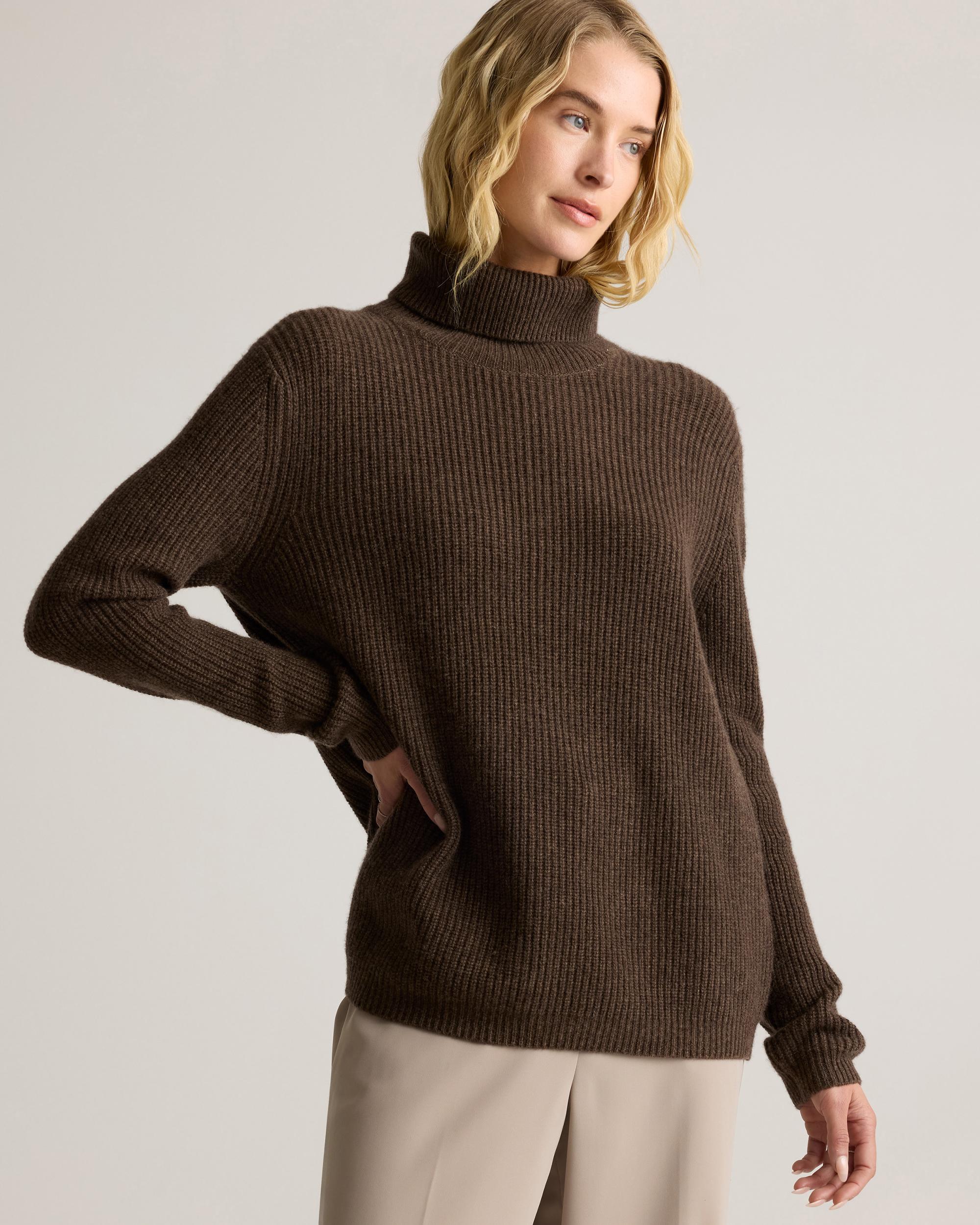Quince | Women's Mongolian Cashmere Fisherman Turtleneck Sweater Product Image