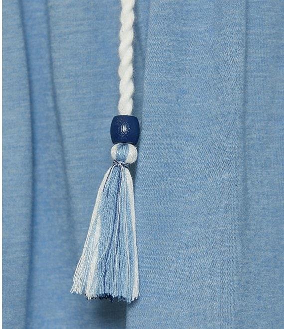 Lucky Brand Lagos Color Block Split V Neck Flutter Hem Swim Cover-Up Dress Product Image