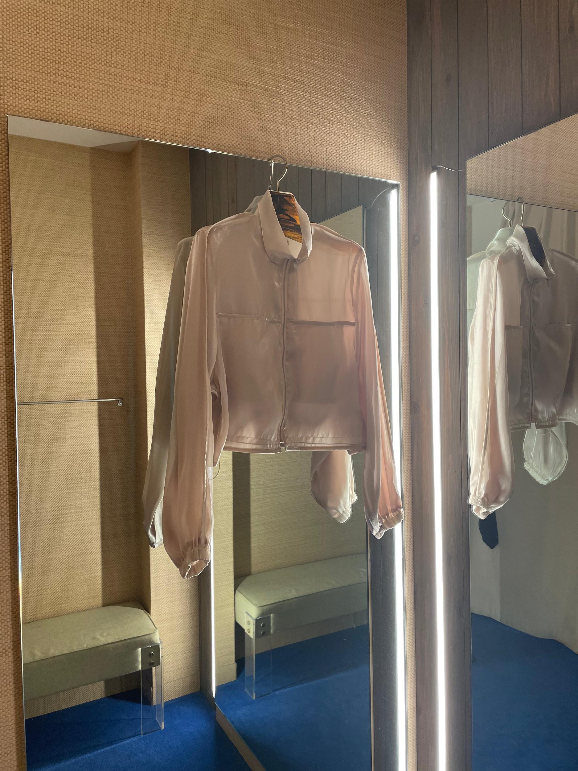 Shimmer Bomber Jacket In Sand Product Image