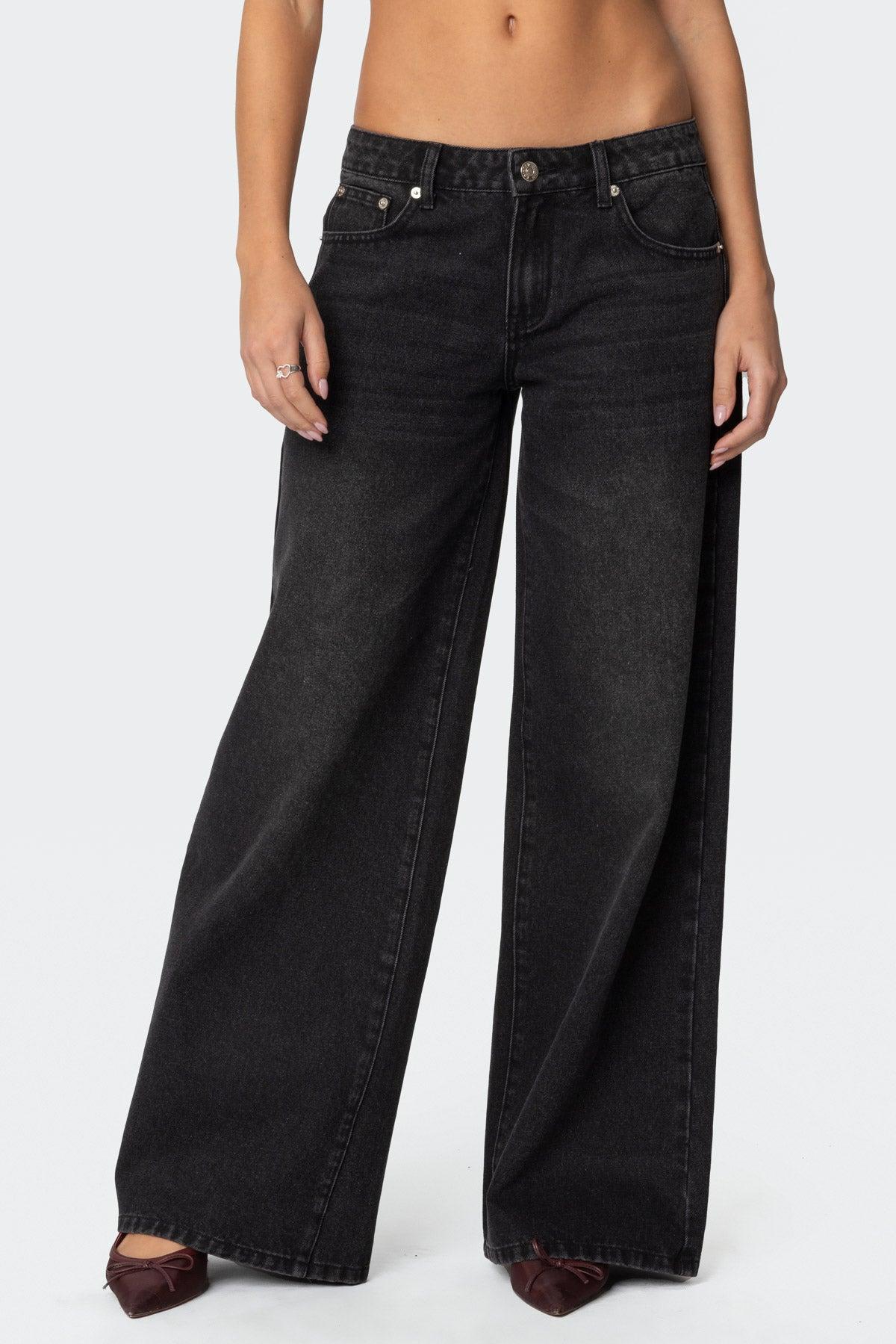 Vyxen Vintage Washed Low Rise Baggy Jeans Product Image