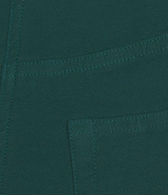 Multiples Petite Size Garment Dyed Straight Leg Fitted Ankle Pants Product Image