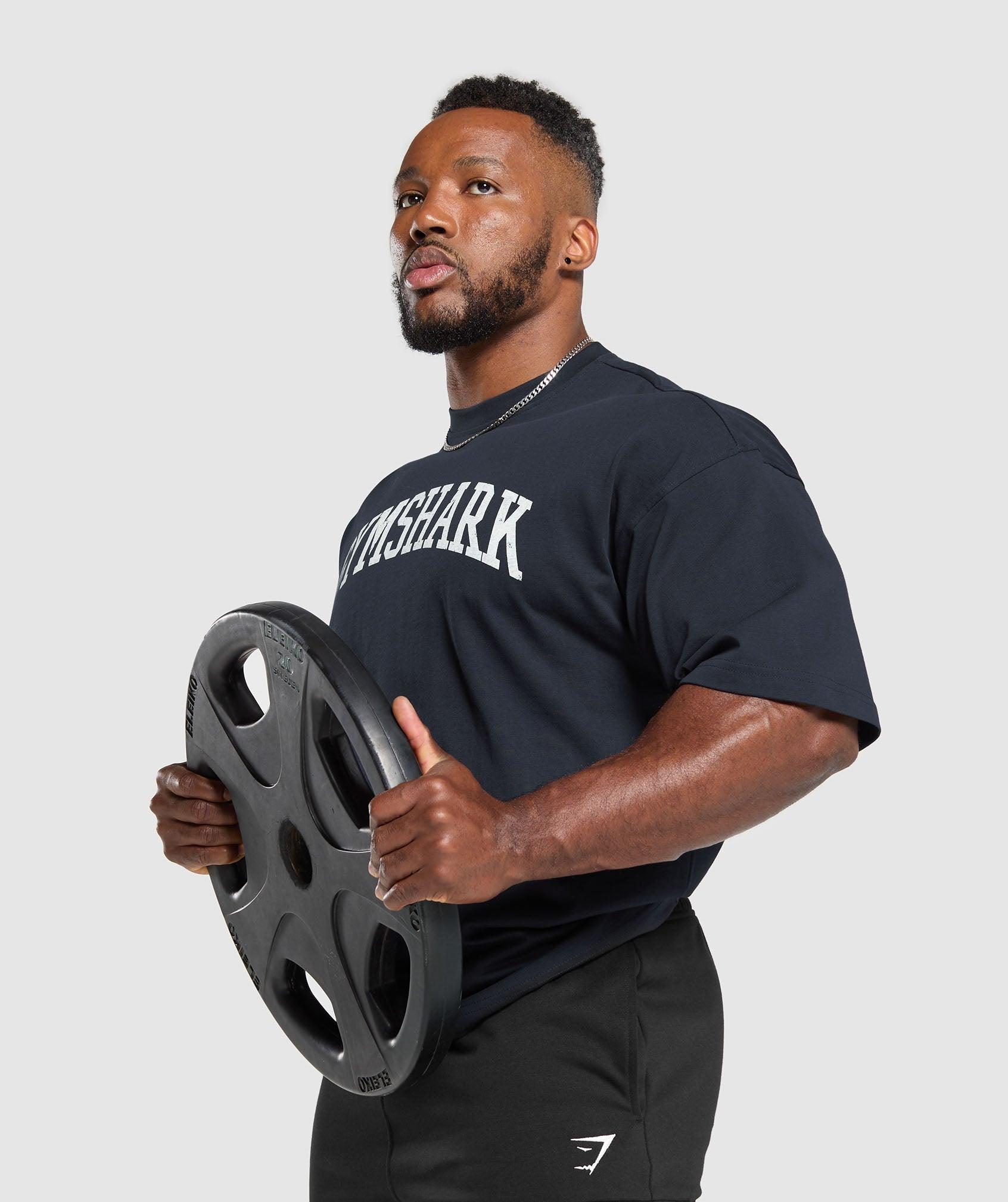 Gymshark Collegiate T-Shirt - Heavy Blue Male Product Image