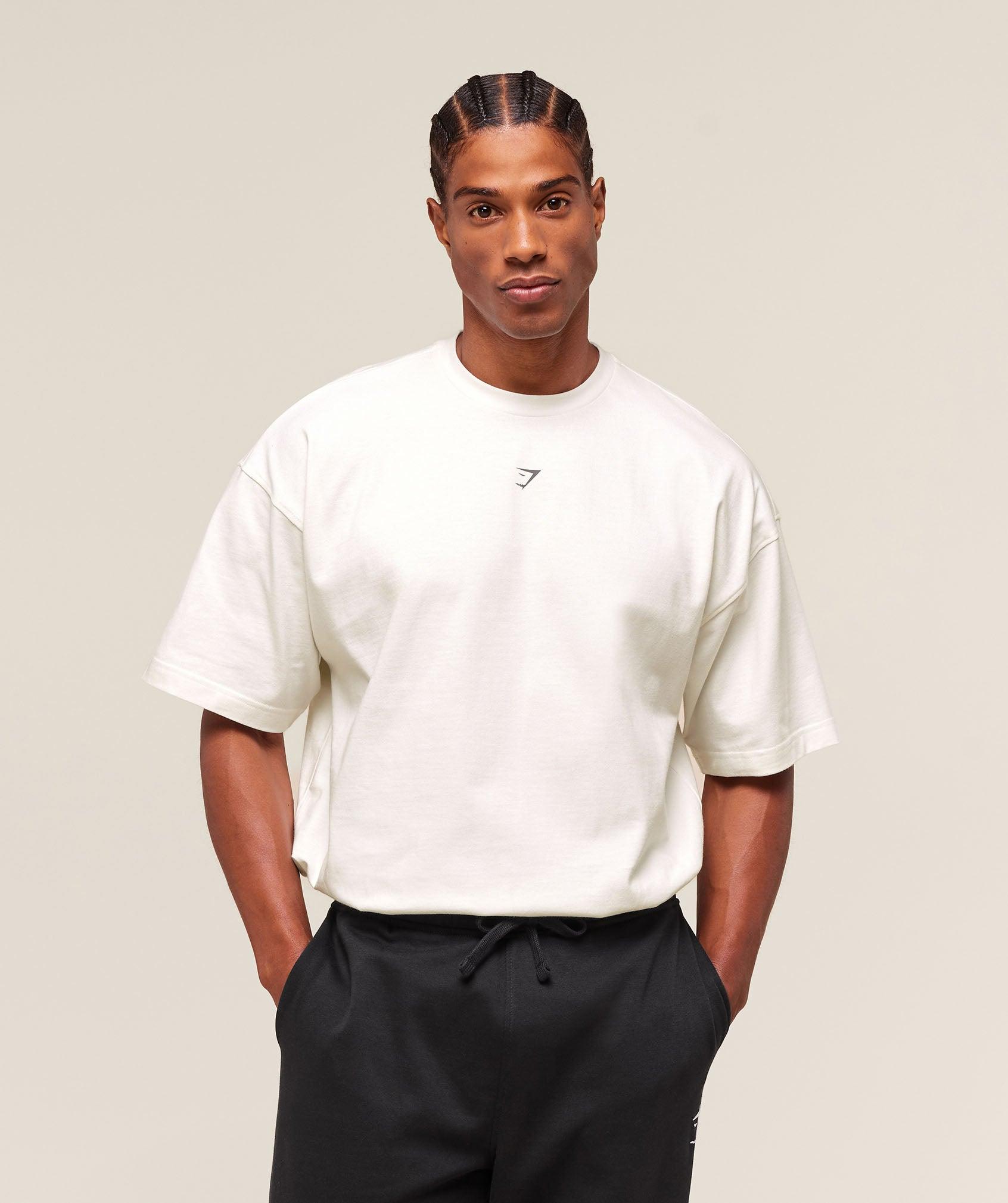 Gymshark Lifting Club Flex T-Shirt - Soft White Male Product Image