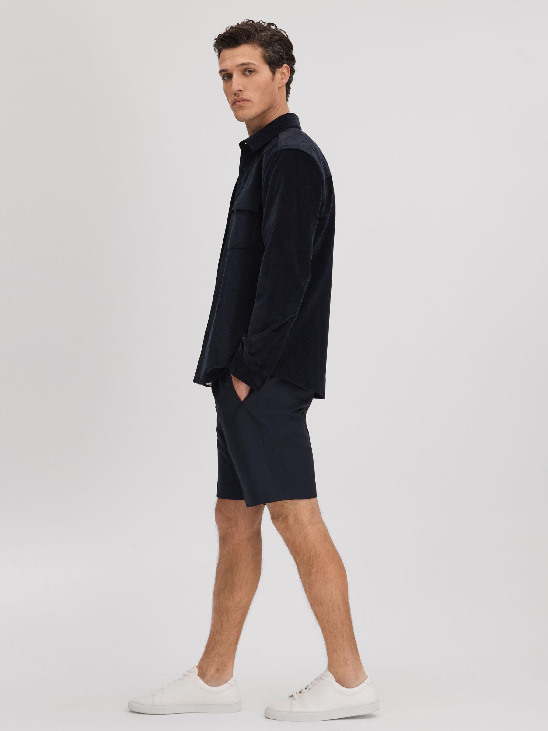Relaxed Drawstring Shorts in Navy Product Image