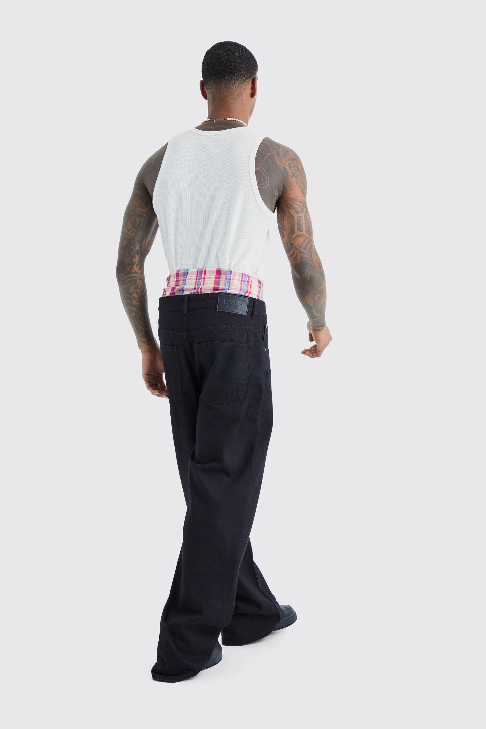 Extreme Baggy Rigid Double Waistband Jeans | boohooMAN USA Product Image