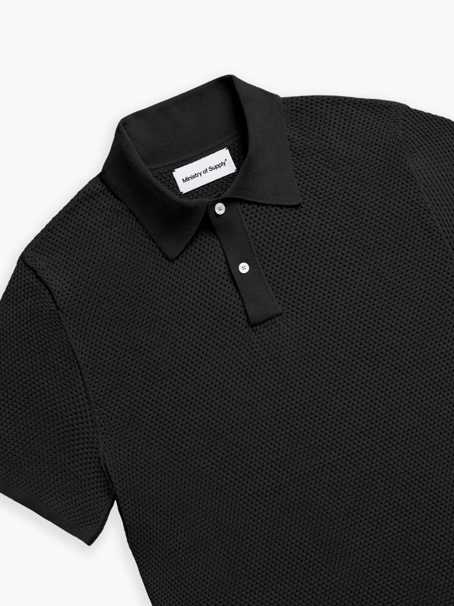 Men's Labs 3D Print-Knit Air Polo - Black Product Image