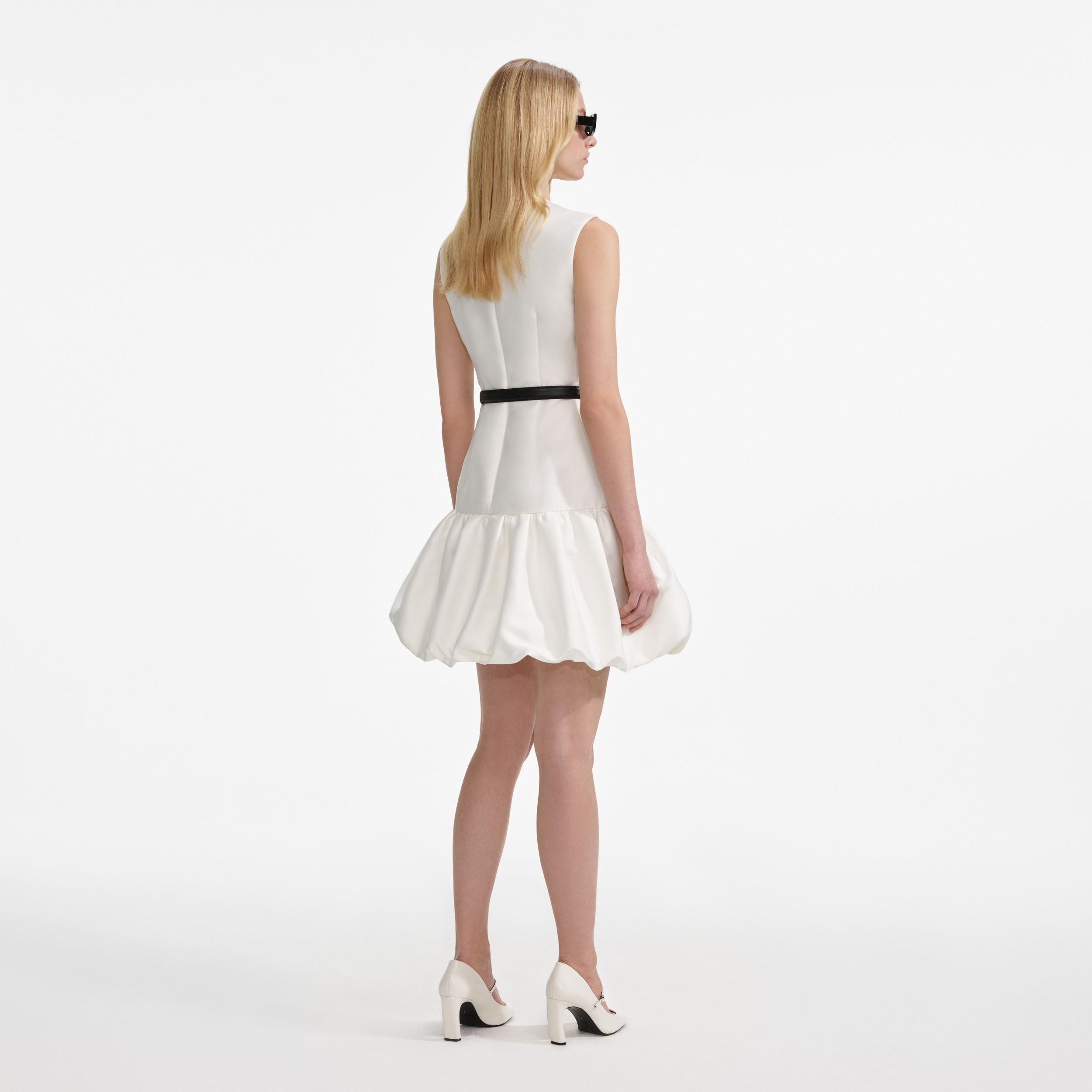 Cream Taffeta Mini Dress Product Image