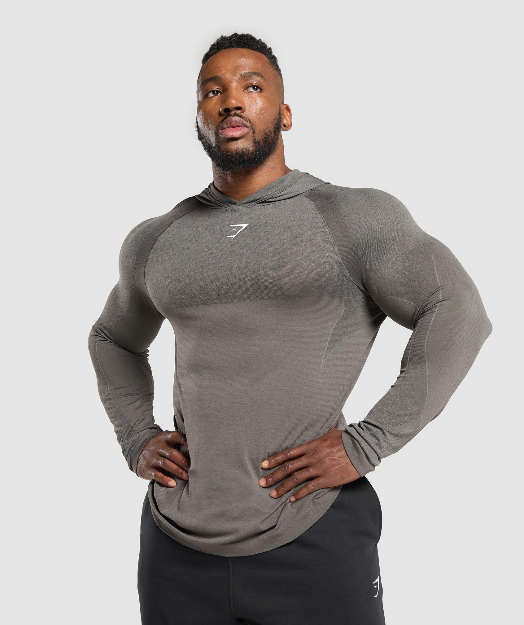 Gymshark Shadow Seamless Hoodie - Meteor Grey Male Product Image