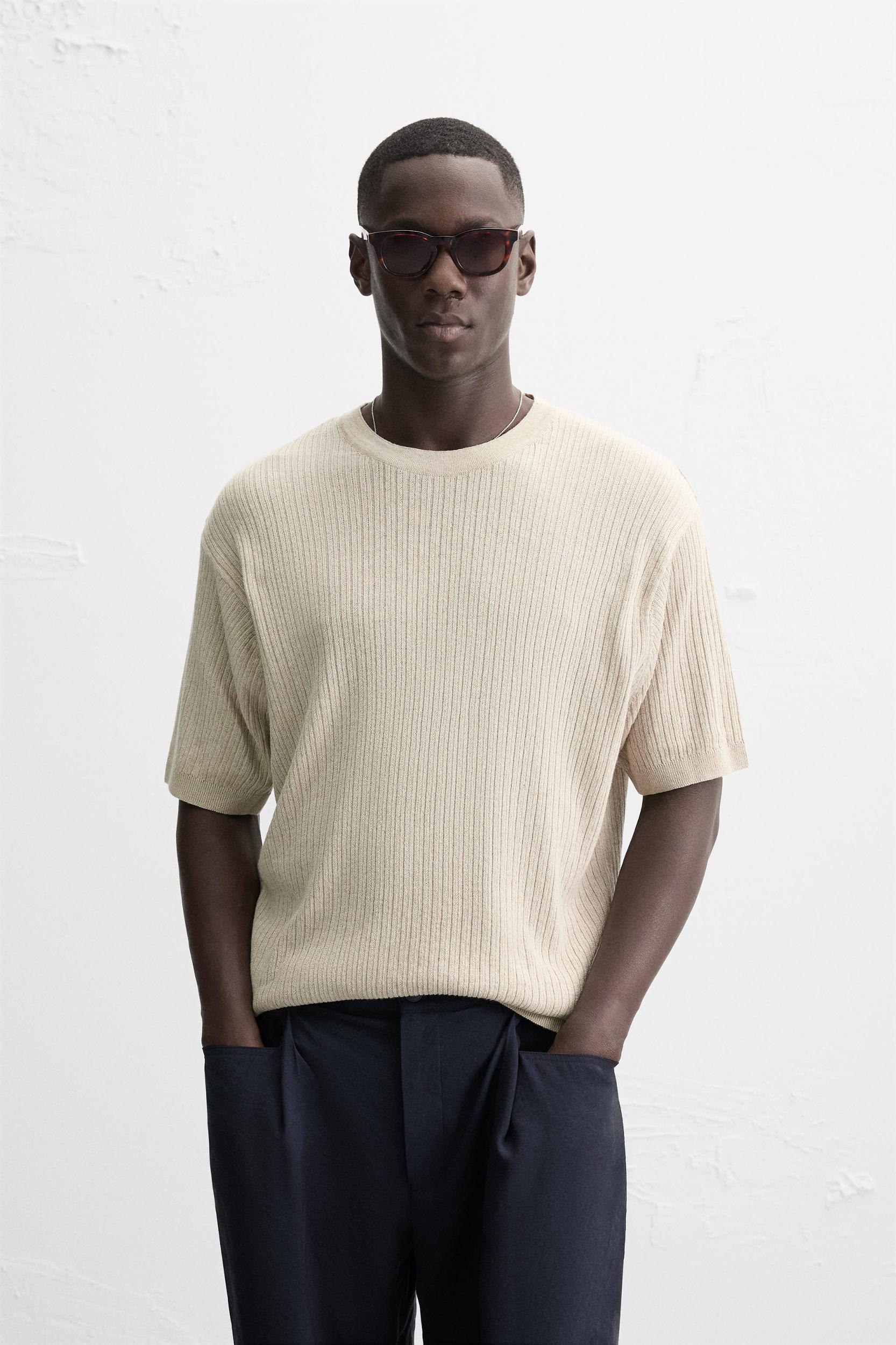 JACQUARD KNIT T-SHIRT Product Image