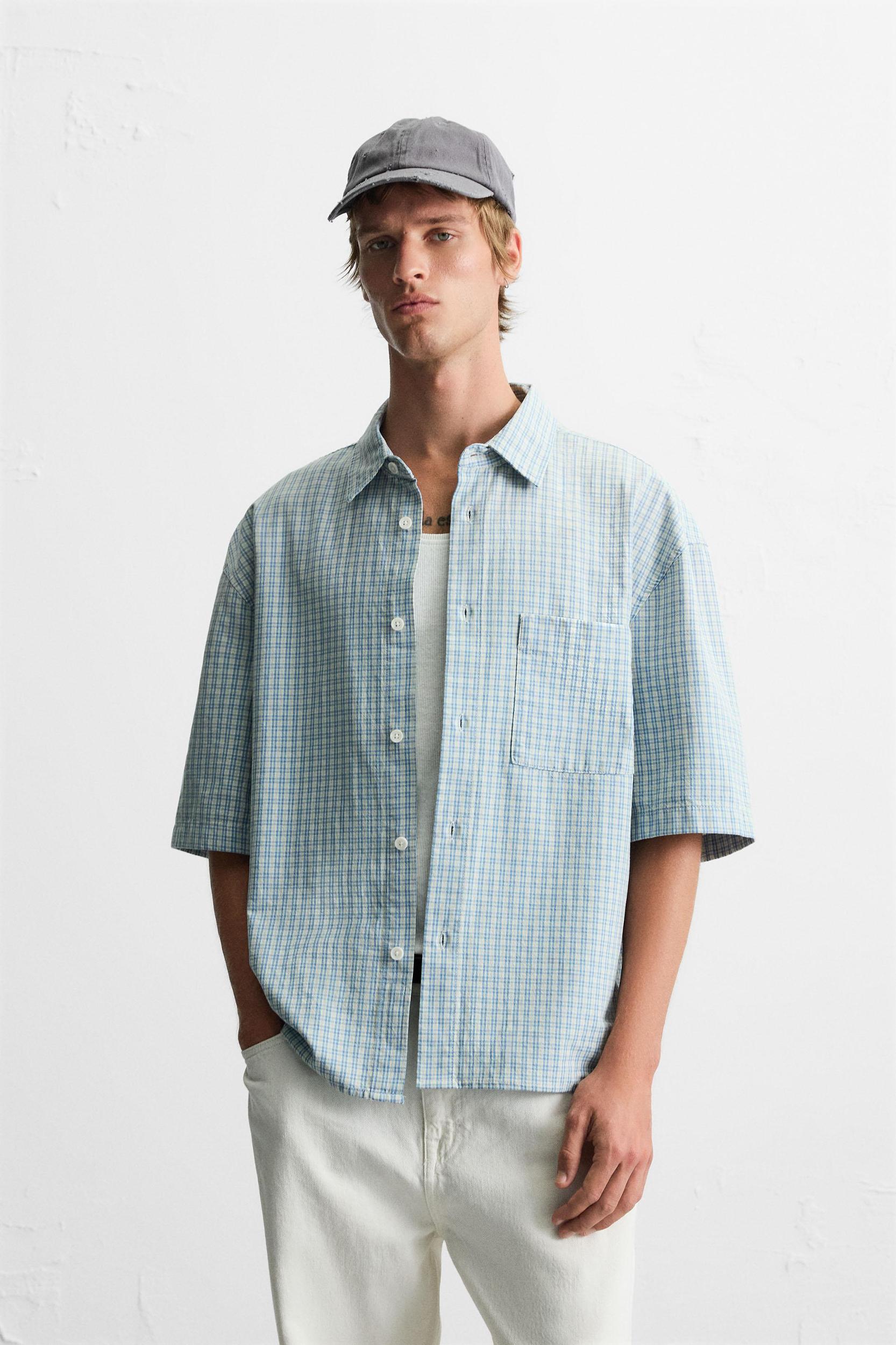 RELAXED FIT PLAID SHIRT Product Image