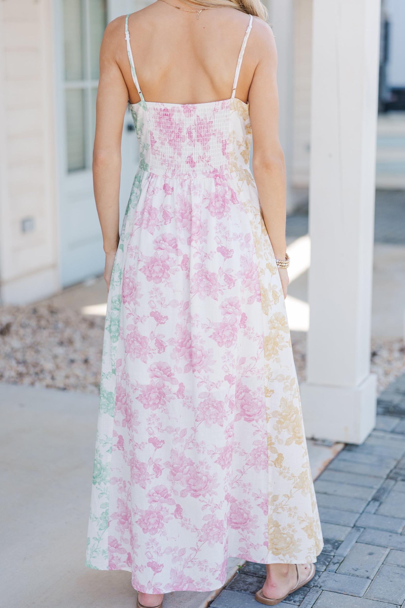 For The Joy Pink Floral Midi Dress Female Product Image