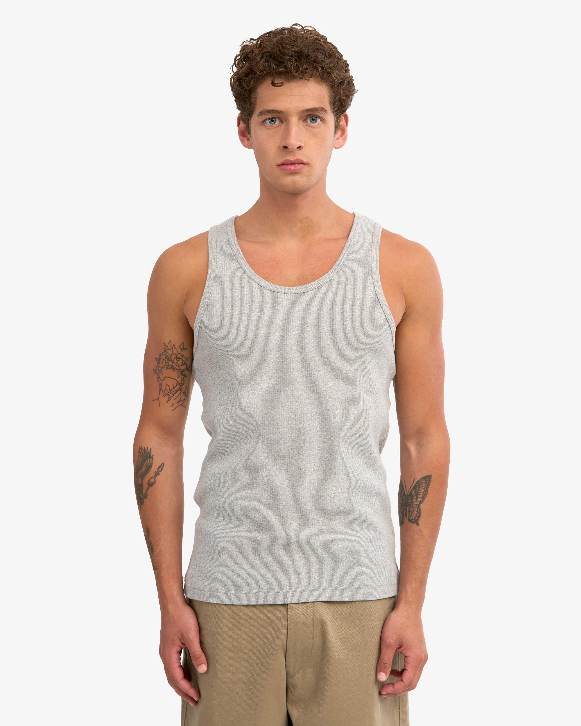 Organic Rib Tank Top - Heather Grey Product Image