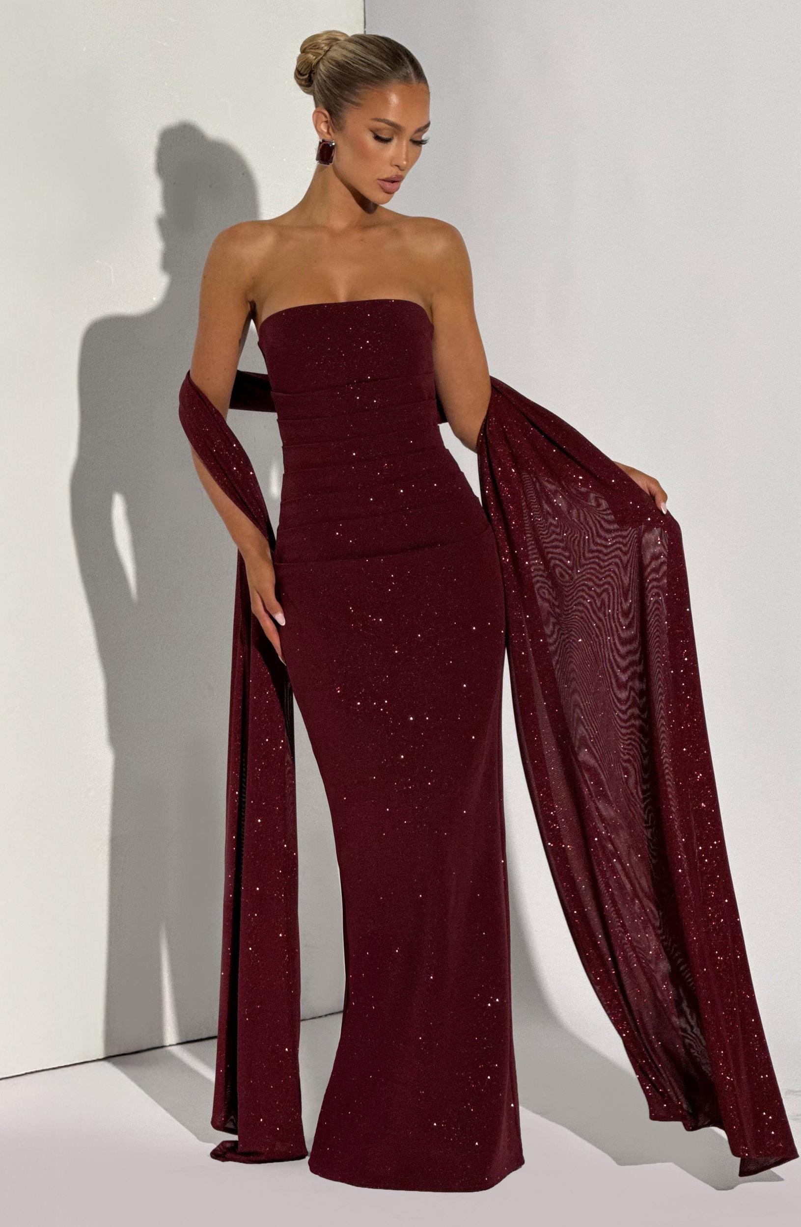 Pandra Maxi Dress - Wine Sparkle Product Image