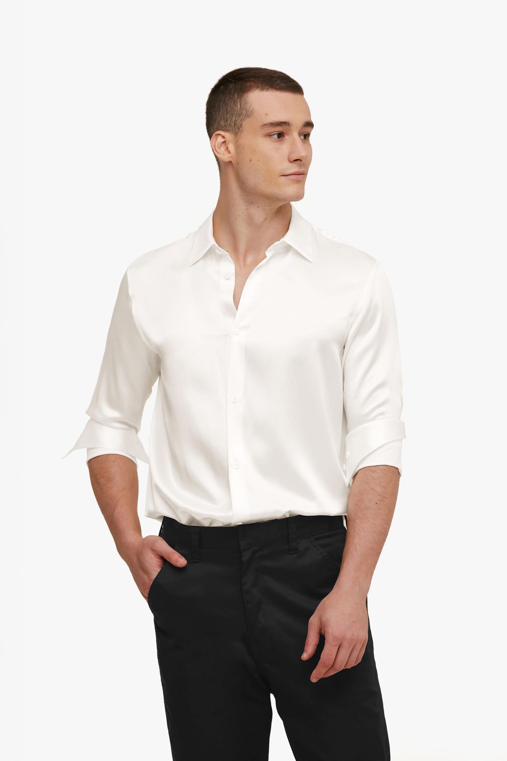 Mulberry Silk Basic Mens Shirt Product Image