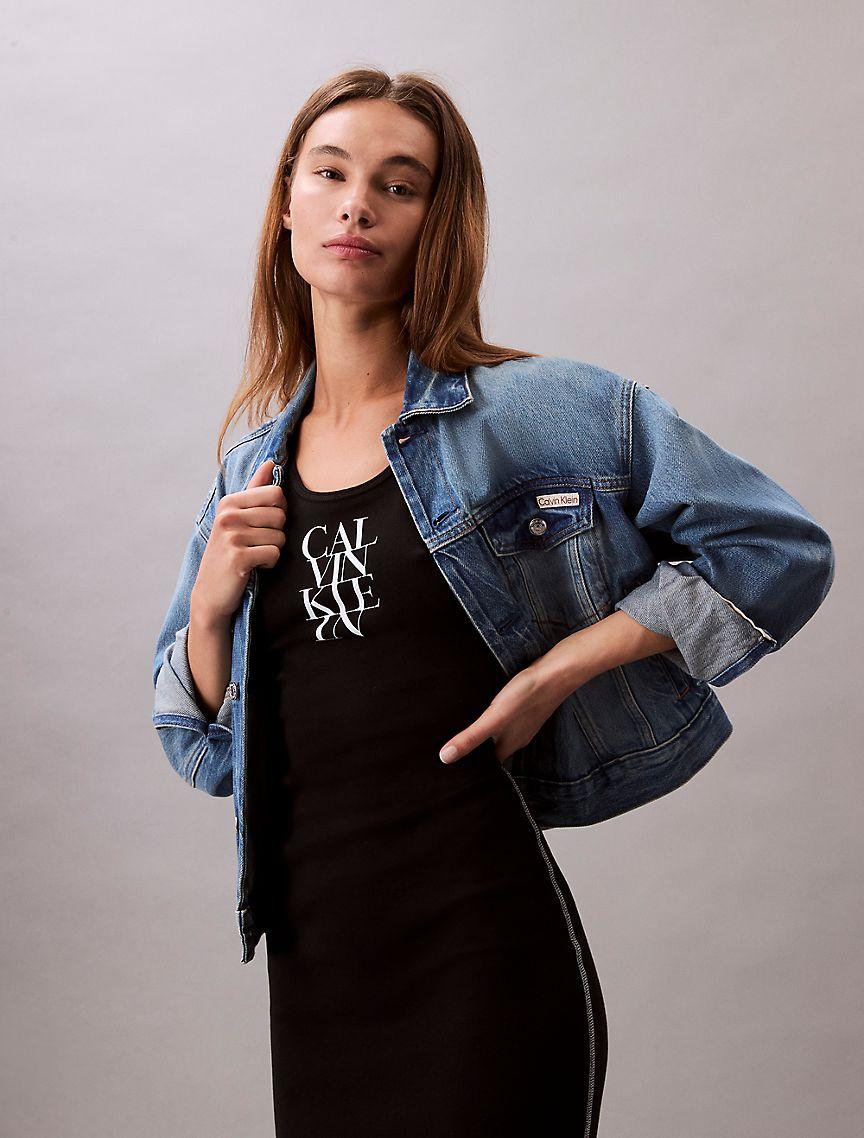 Cotton Rib Logo Graphic Mini Tank Dress Product Image