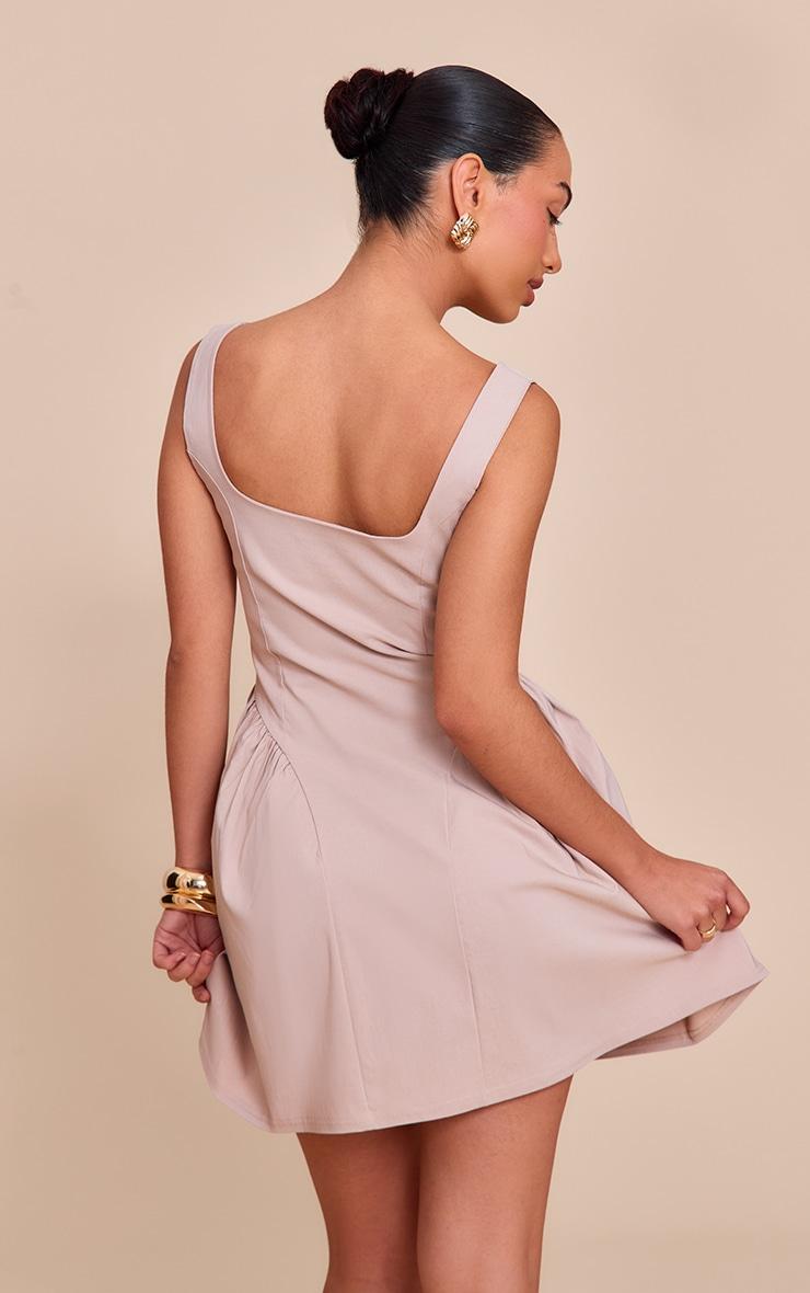 Stone Stretch Woven Scoop Neck Shift Dress Product Image