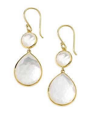 Womens 18K Gold Rock Candy Snowman Rock Crystal & Mother-Of-Pearl Drop Earrings Product Image