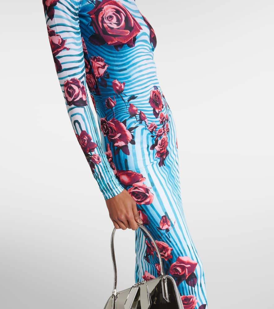 JEAN PAUL GAULTIER Floral Jersey Midi Dress In Blue Product Image