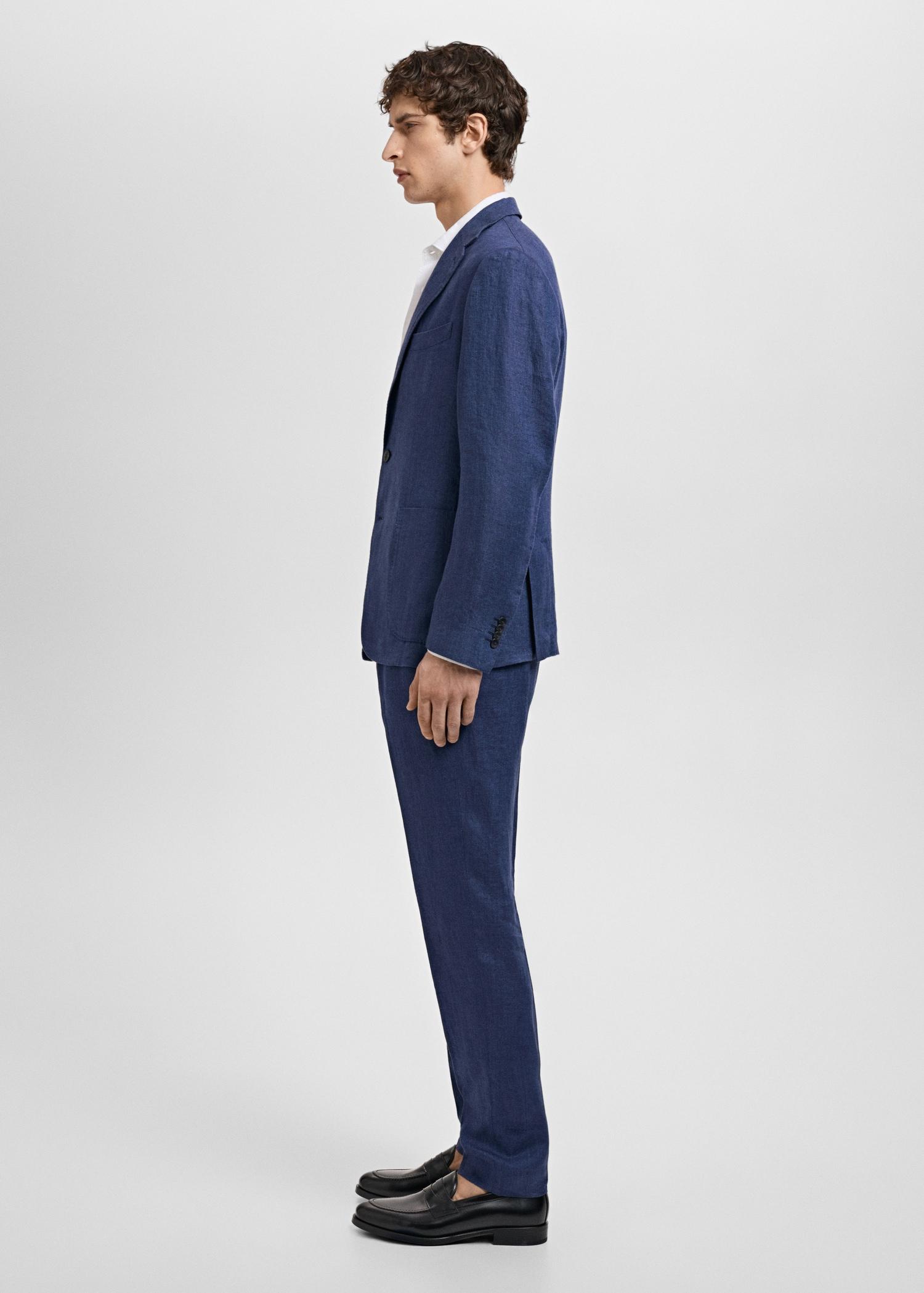 Salerno 100% Linen Slim Fit Suit Pants - Men | MANGO USA Product Image