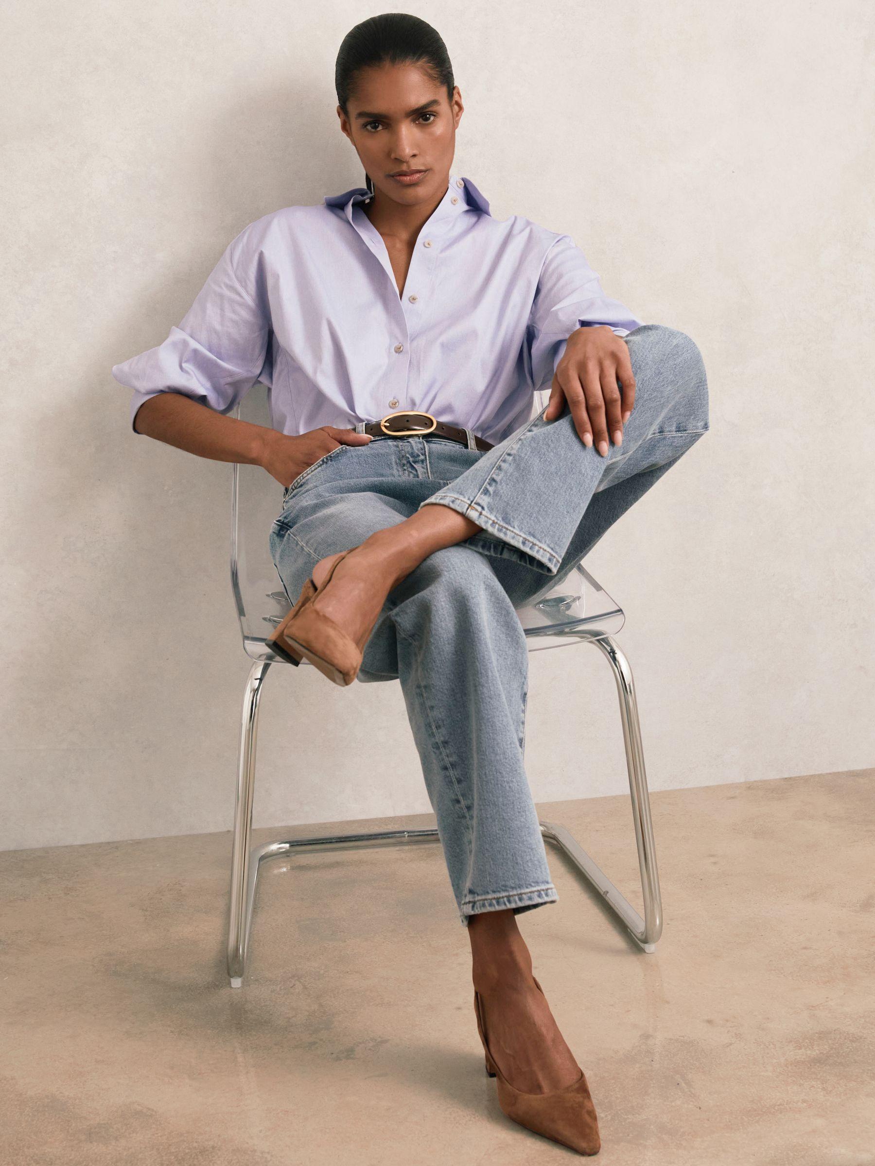 Suede Slingback Court Shoes in Tan Product Image