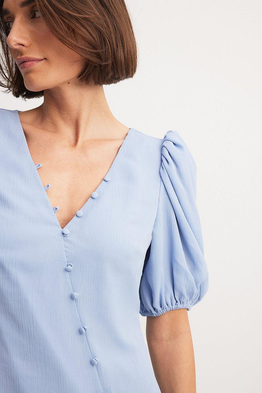 Asymmetric Buttoned Midi Dress Product Image