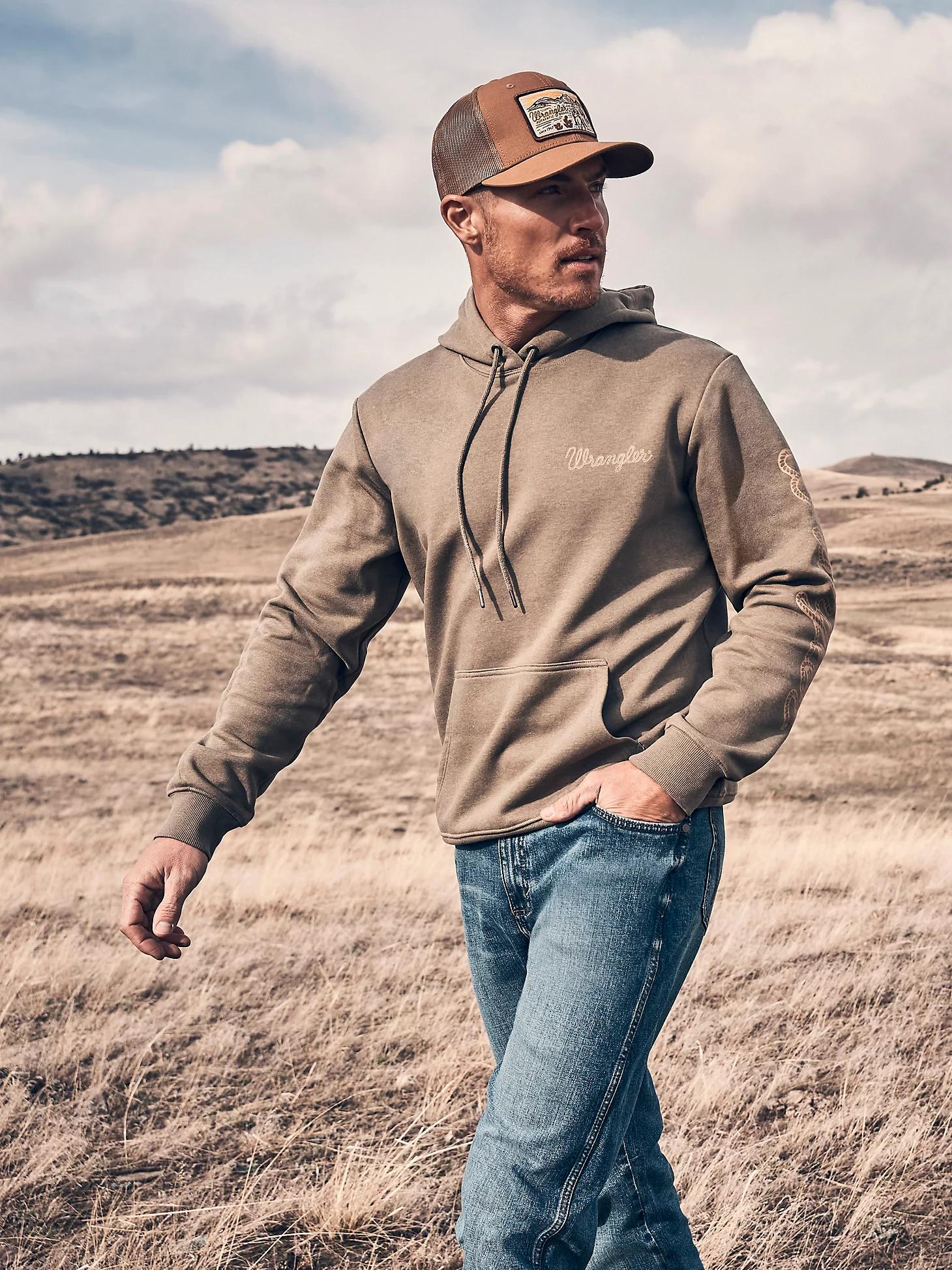 Men's Wrangler® Rope Logo Hoodie in Burnt Olive Product Image