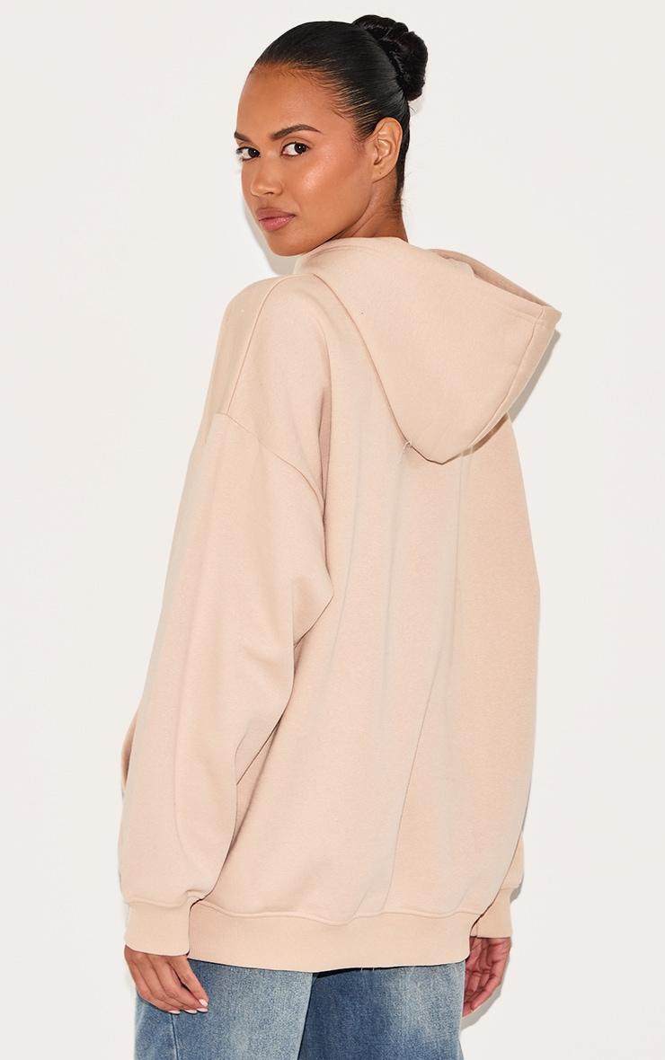  PRETTYLITTLETHING Cream Oversized Hoodie Product Image