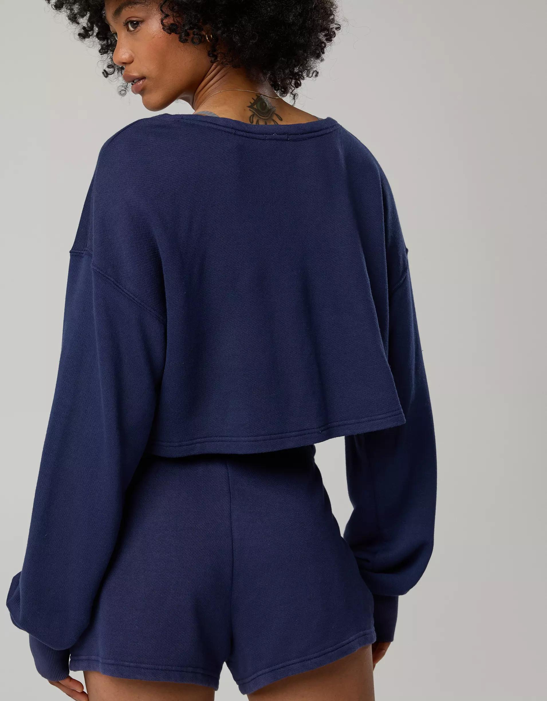 OFFLINE By Aerie Keep It 100 Terry Cinched Front Crewneck Product Image