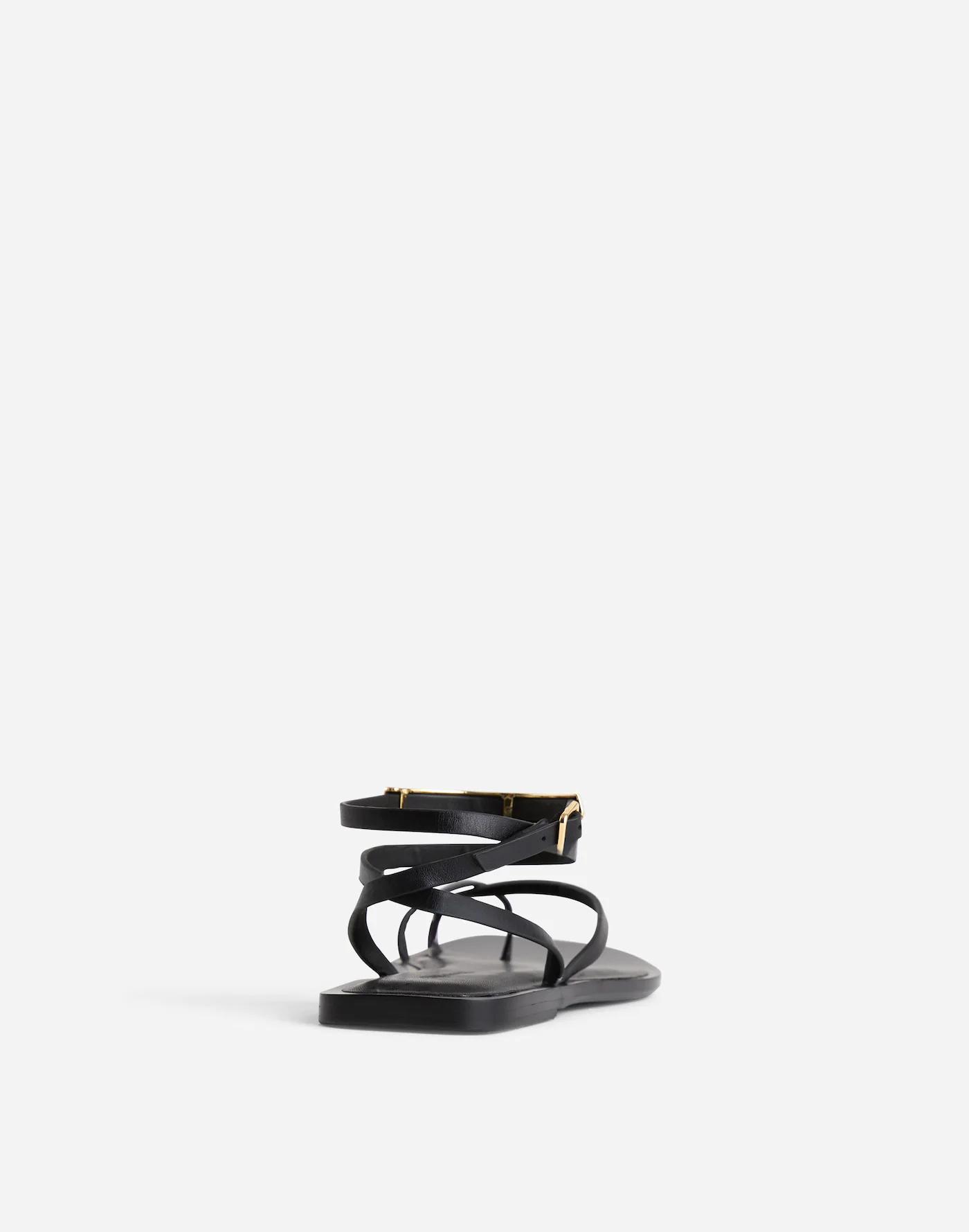 The Vira Bangle Ankle-Wrap Sandal in Leather Product Image