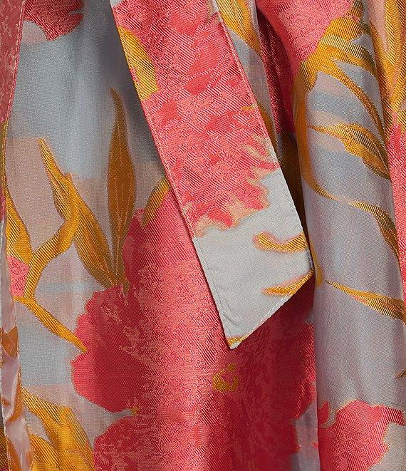 Abbey Glass Olivia Printed Round Neckline Cap Sleeve Organza A-Line Gown Product Image