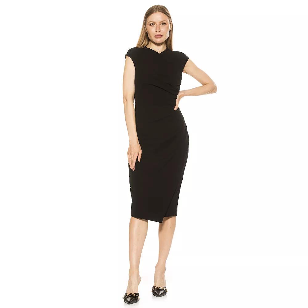 Womens ALEXIA ADMOR Yoon Draped Faux Surplice Sheath Dress, Women's,  Product Image