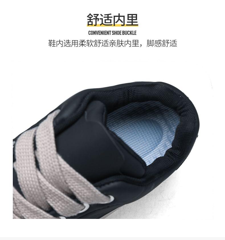 Faux Leather Heart Print Platform Sneakers Product Image