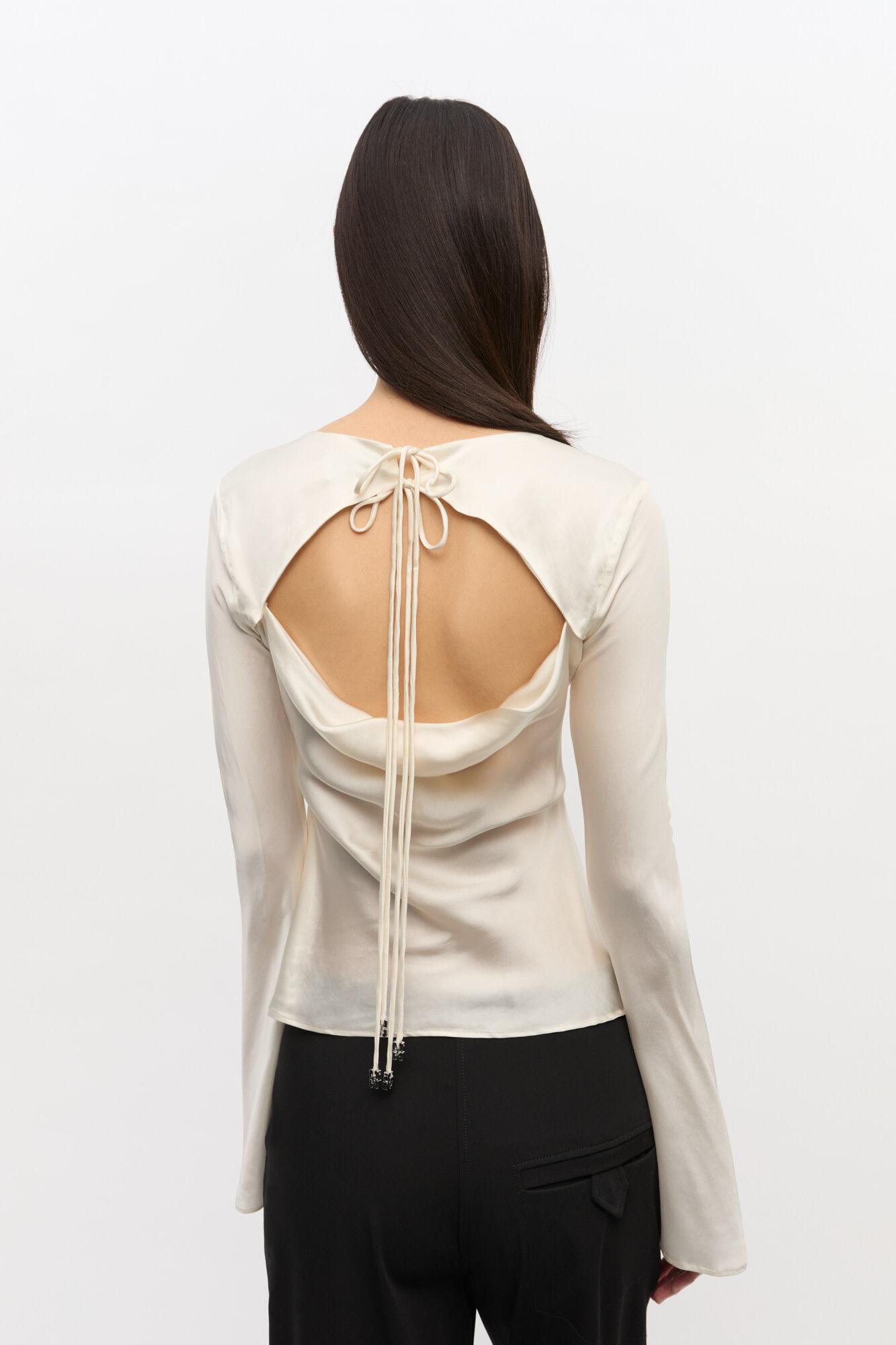 Ivory Satin Blouse Product Image
