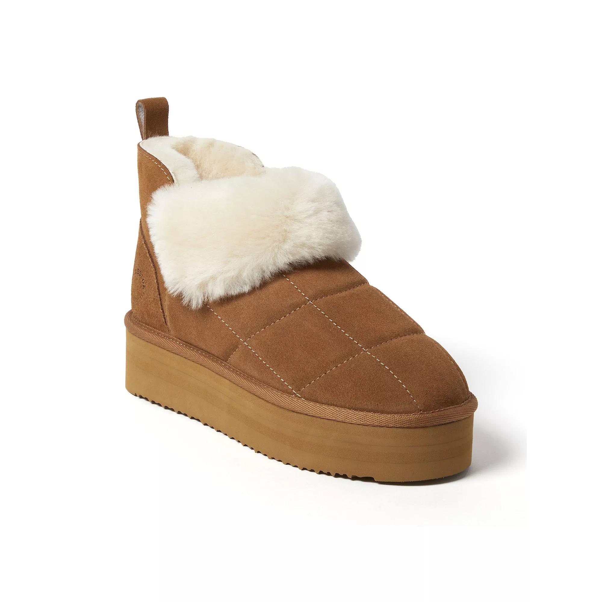 Dearfoams Bayswater Puff Women's Platform Shearling Bootie Slippers,  Product Image