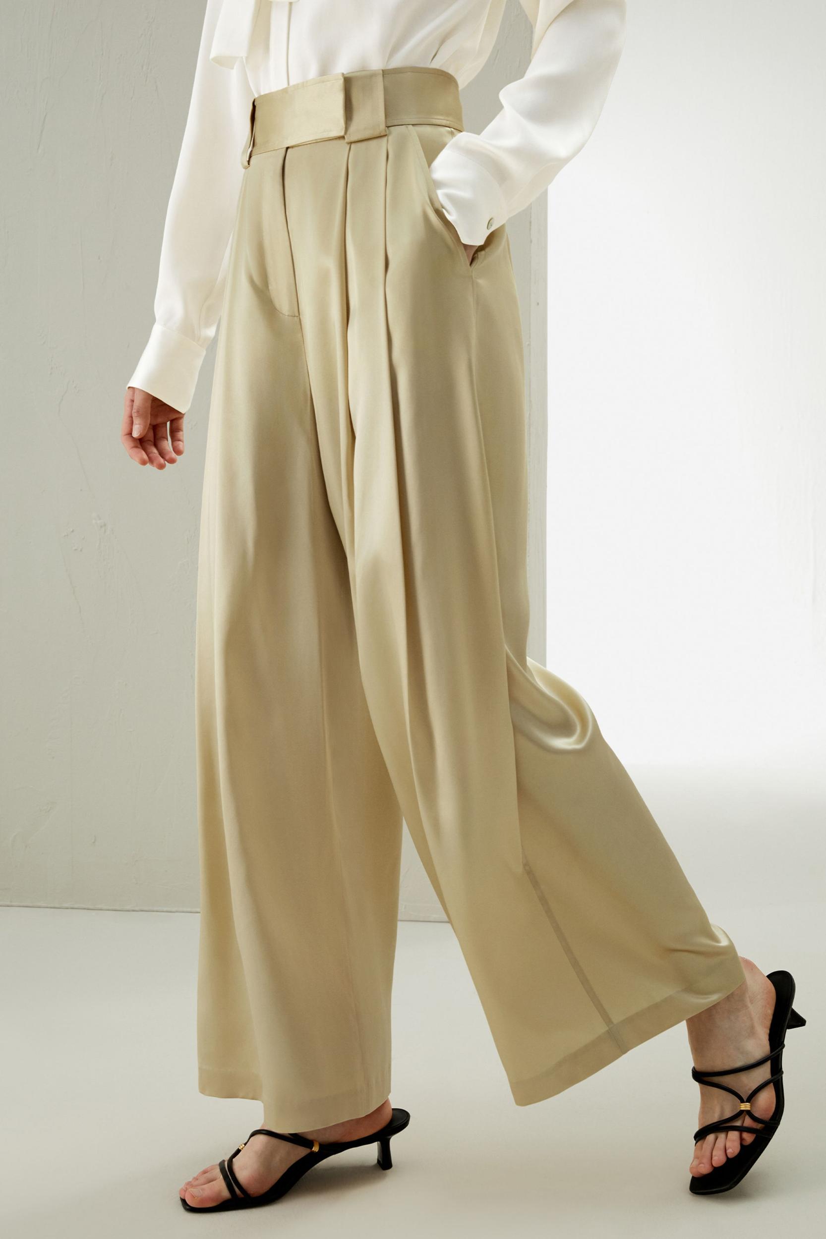 Watershine Silk Wide-Leg Pants Product Image