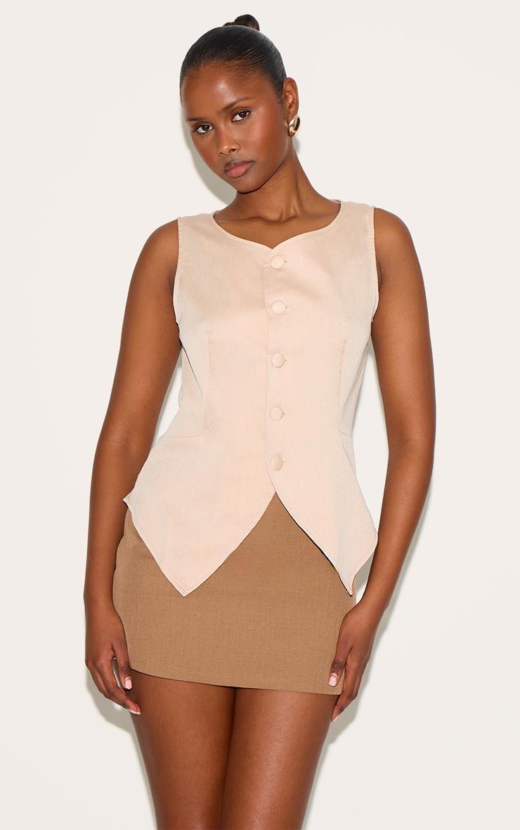 Oatmeal Long Line Vest Product Image