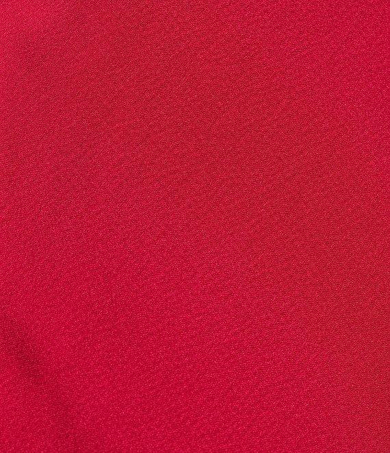 B. Darlin Bubble Satin V-Neck Spaghetti Strap Criss Cross Back Long Dress Product Image