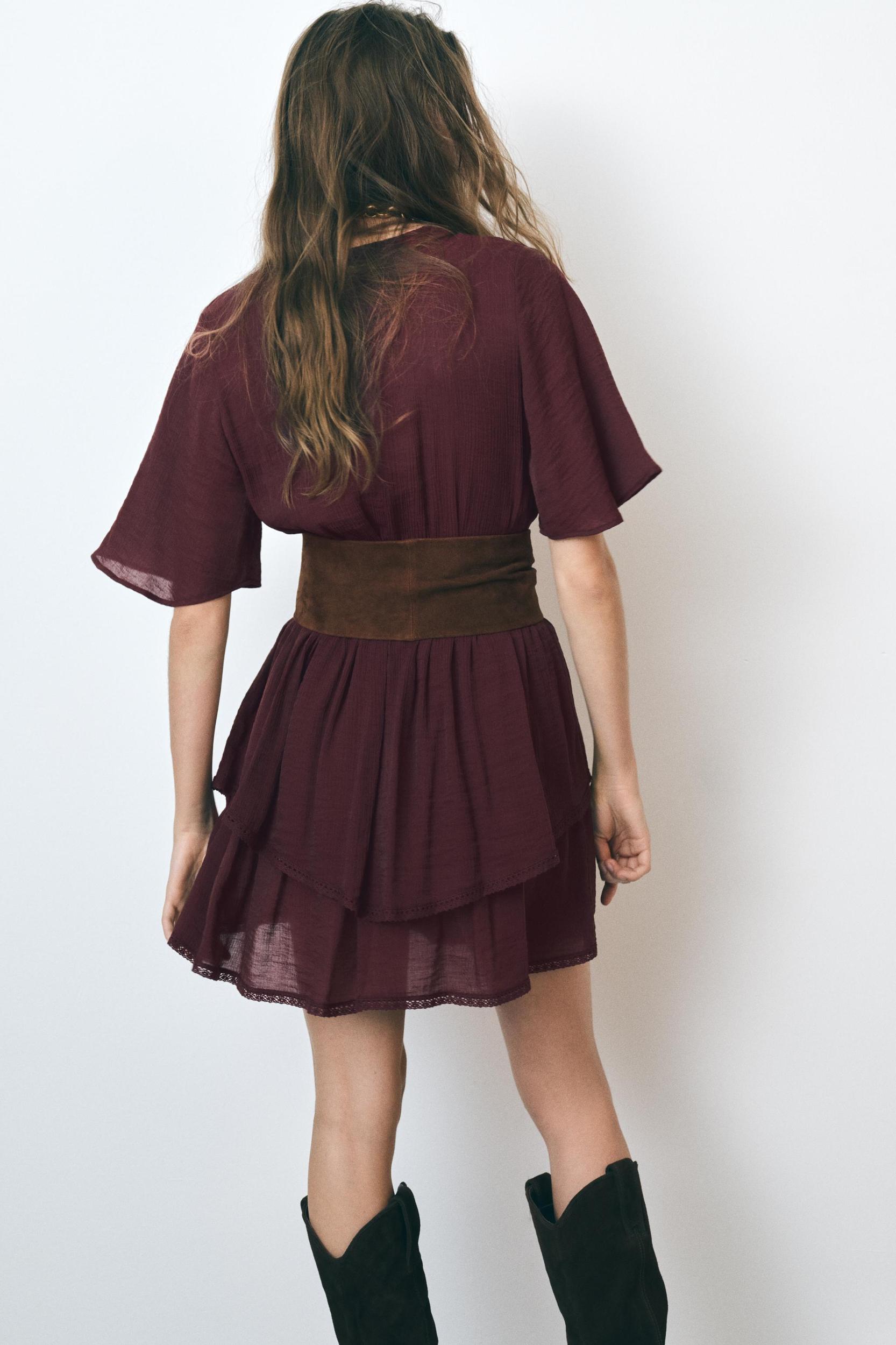 LACE TRIM MINI DRESS Product Image