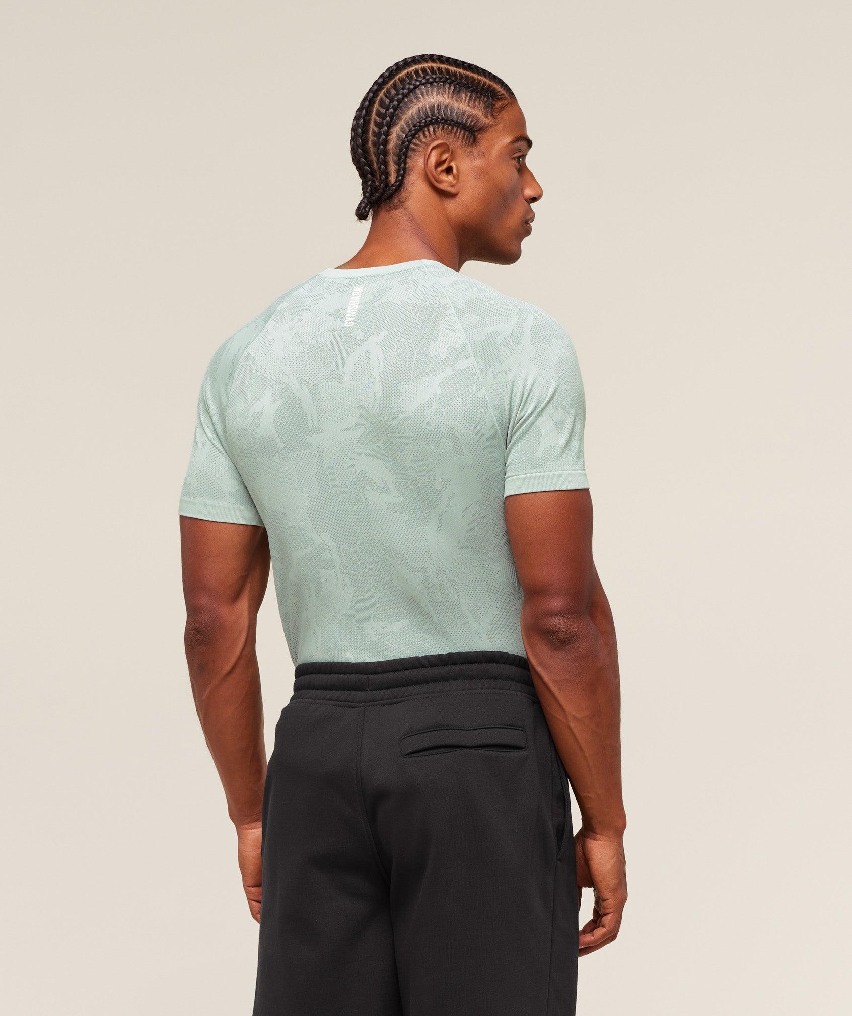 Gymshark Geo Seamless T-Shirt - Morning Blue/Celeste Blue Male Product Image