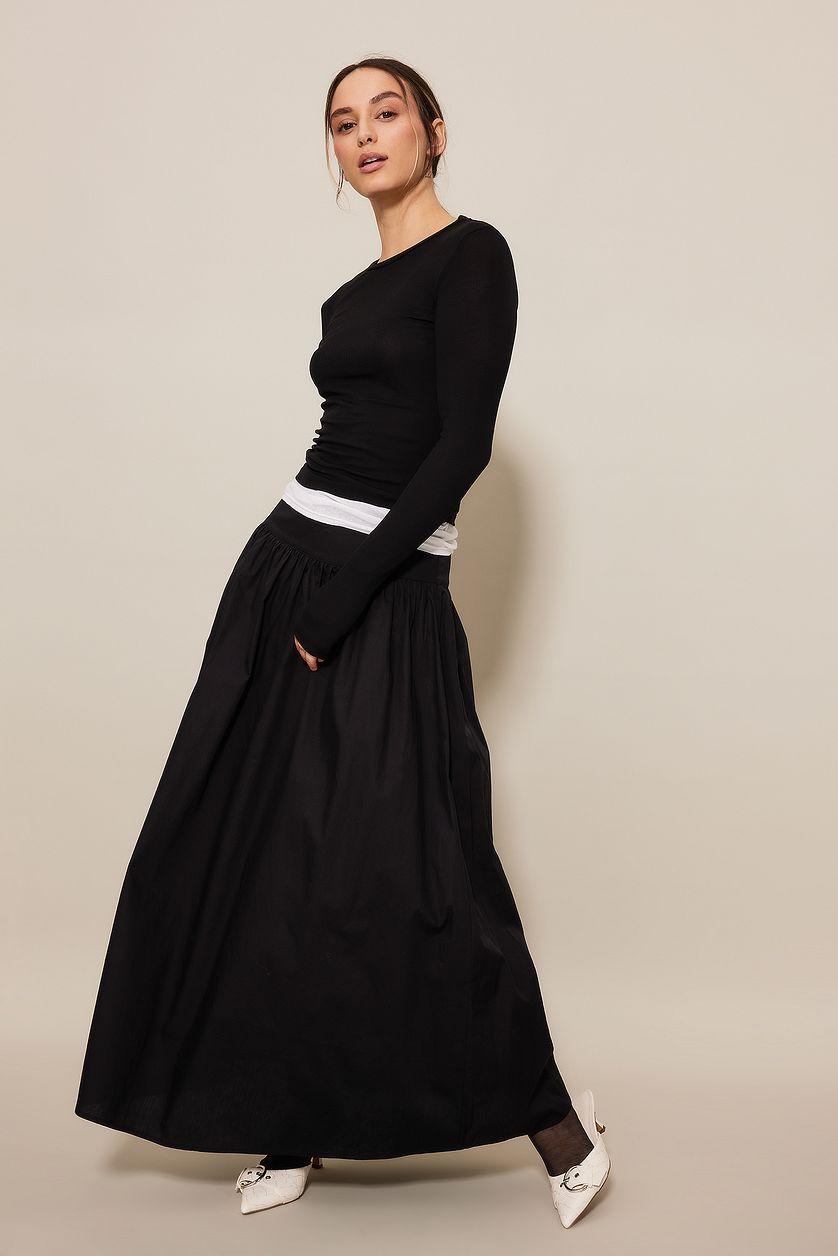 Gathered Maxi Cotton Skirt Product Image