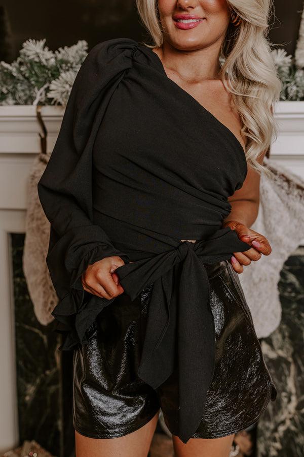 After Hours Party One Shoulder Top in Black Product Image