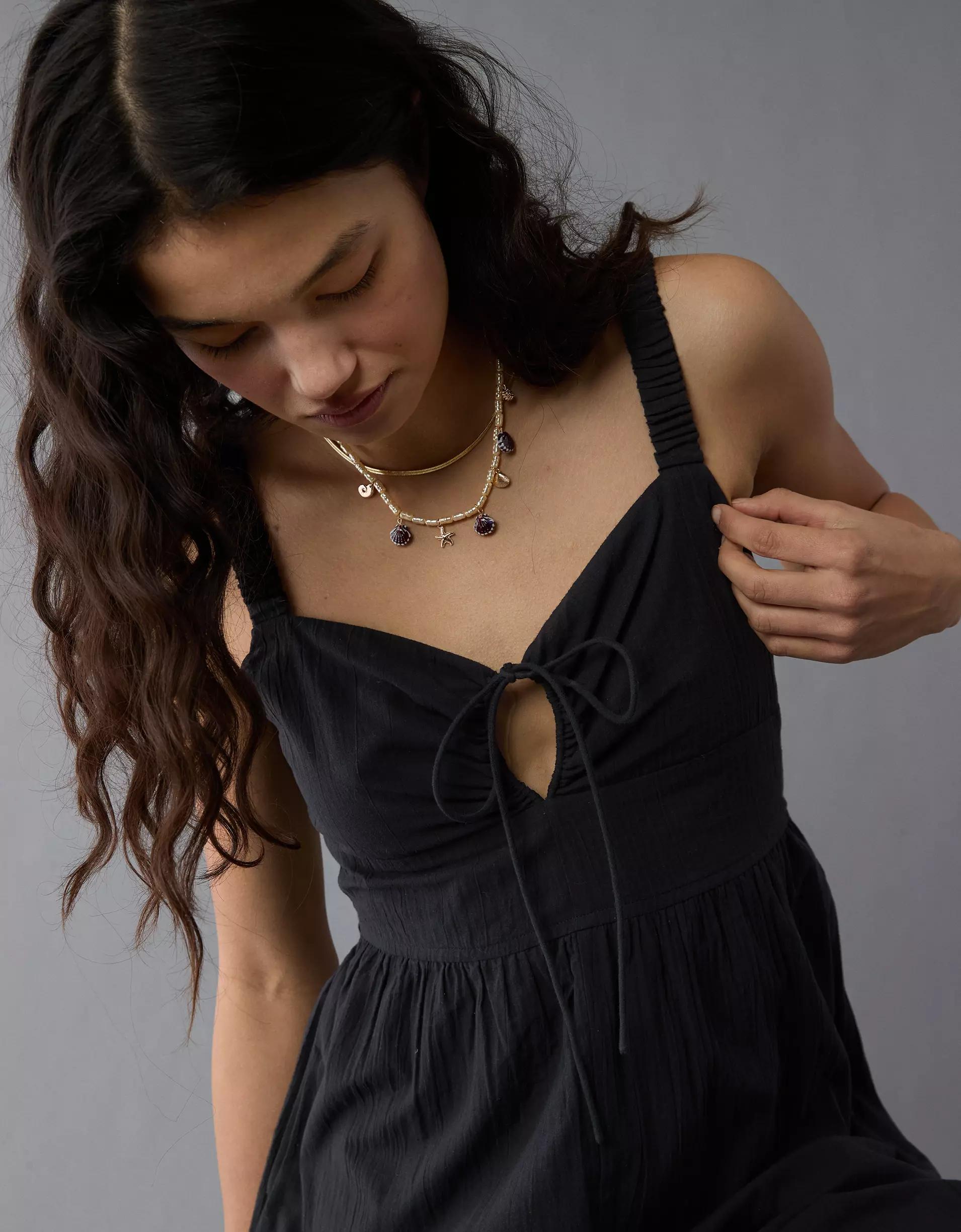 AE Tie Front V-Neck Jumpsuit Product Image