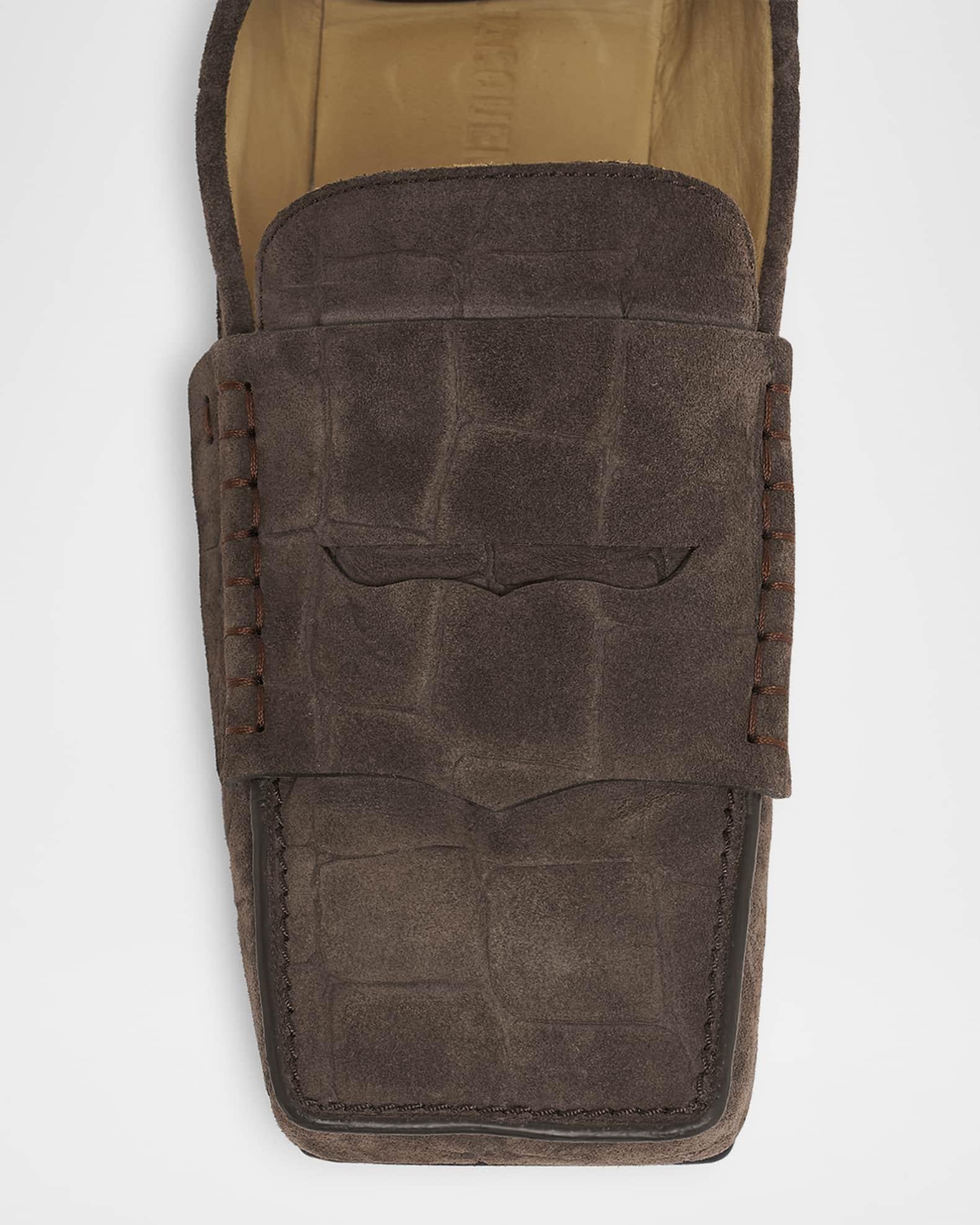 Men's Les Mocassins Carre Suede Penny Loafers Product Image