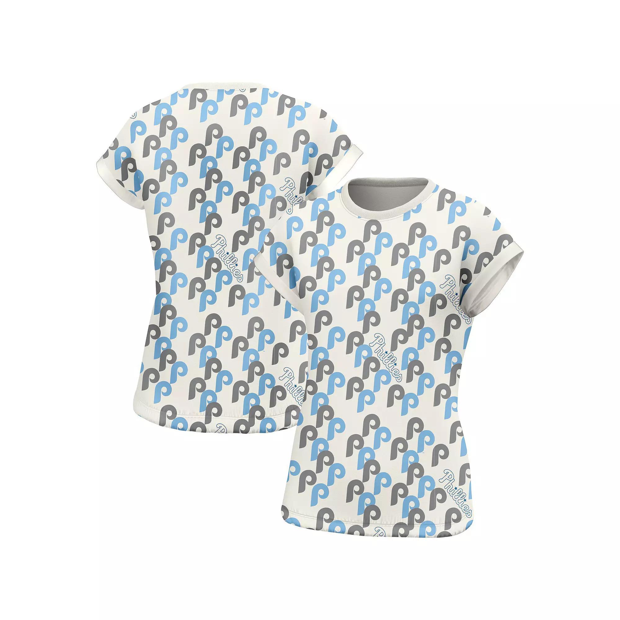 Women's Lusso  White Philadelphia Phillies Madge Dolman Tri-Blend T-Shirt, Size: Small Product Image