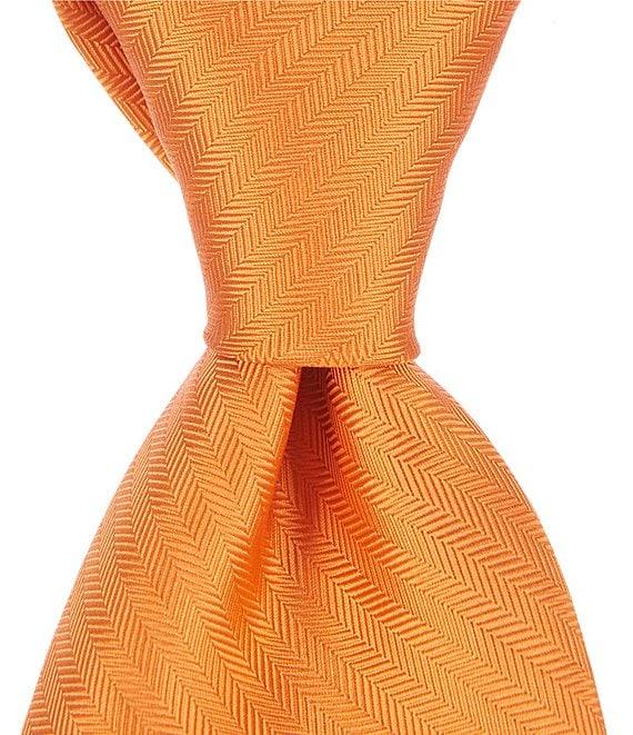 Roundtree & Yorke Big & Tall Herringbone Solid Traditional 3 3/8#double; Silk Tie Product Image