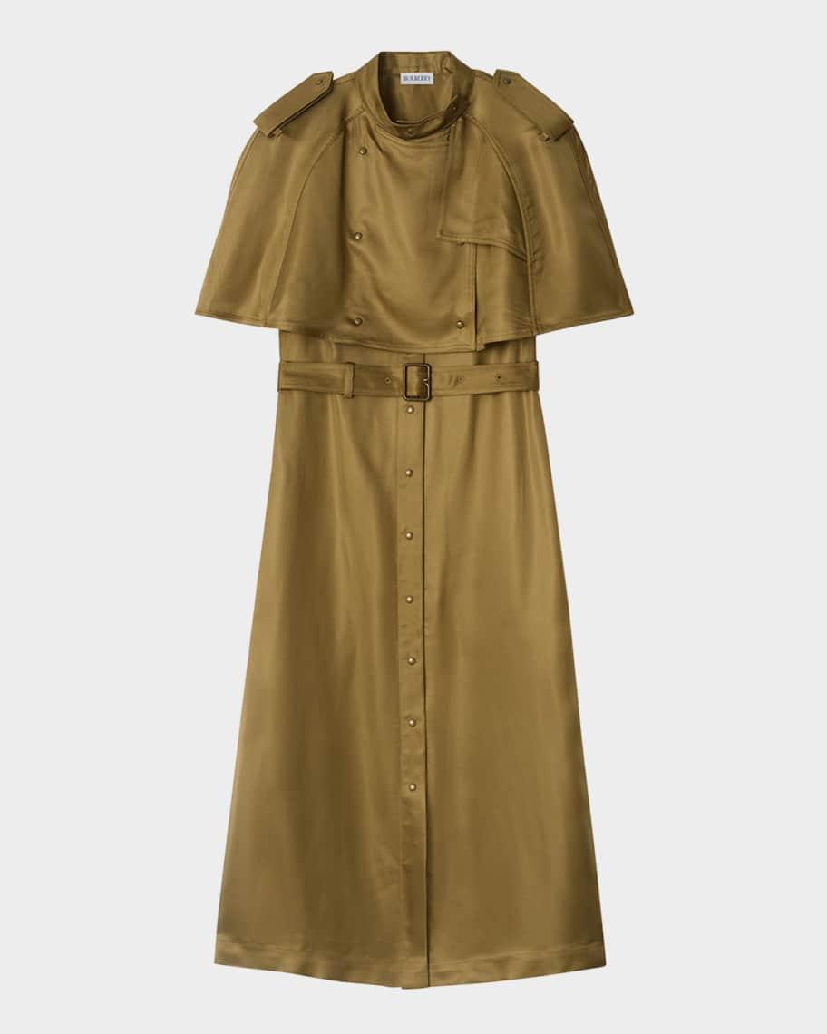 Belted Cape Viscose Trench Dress Product Image