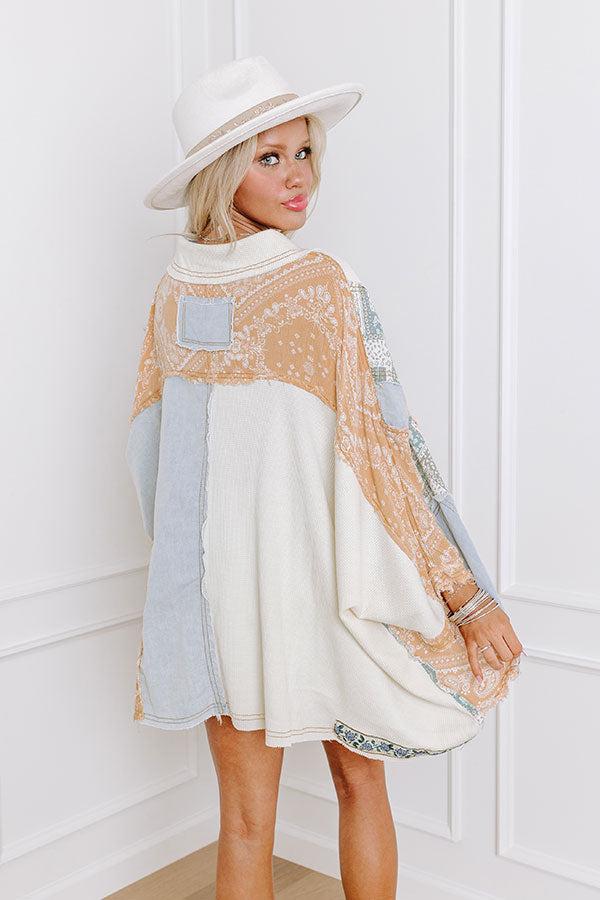 Stellar Style Color Block Top in Light Wash Product Image