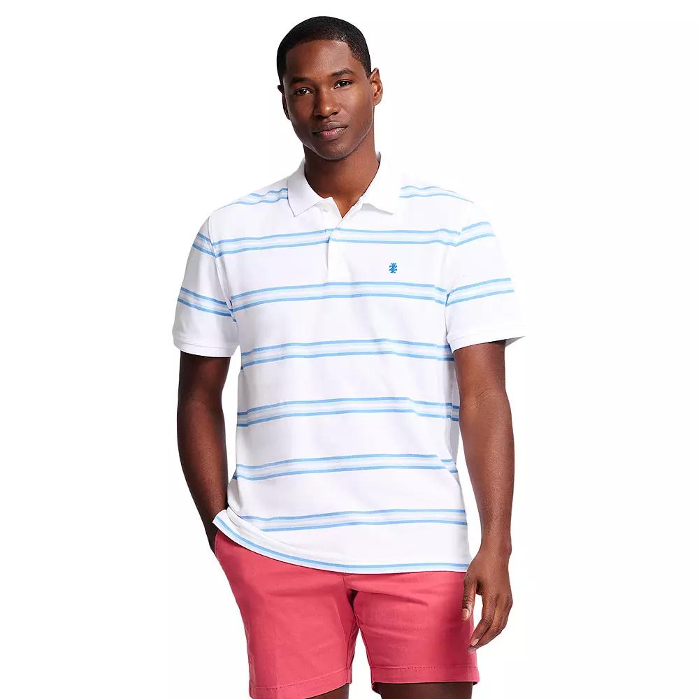 Men's IZOD Advantage Performance Stripe Polo, Size: XL, Bright White Product Image