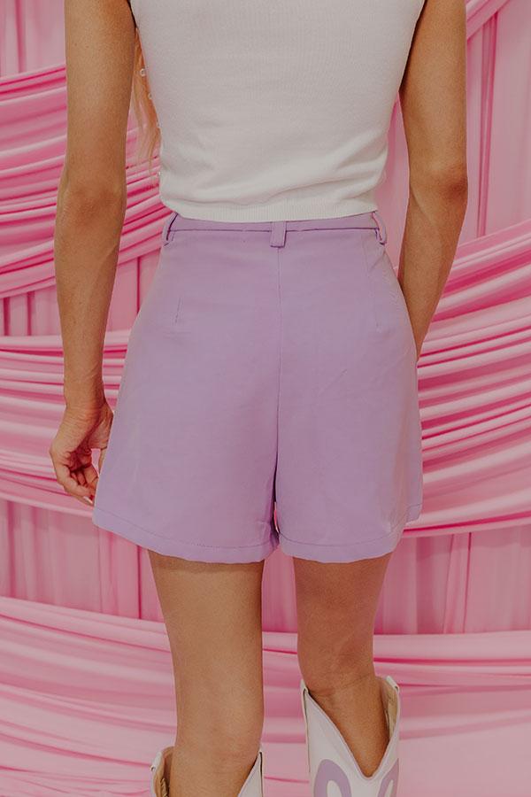 The Royal High Waist Shorts in Lavender Product Image