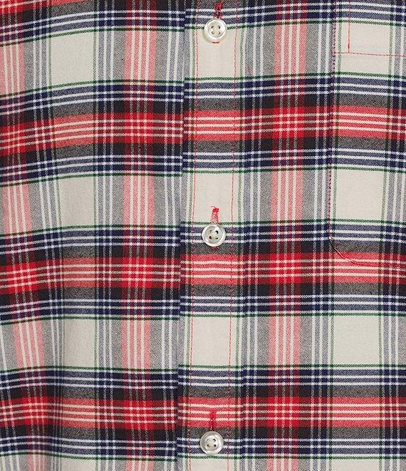 Roundtree & Yorke Long Sleeve Large Plaid Oxford Sport Shirt Product Image